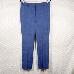 Rebecca Taylor Blue Plaid High Rise‎ Taper Trouser Pants